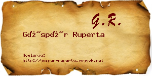 Gáspár Ruperta névjegykártya